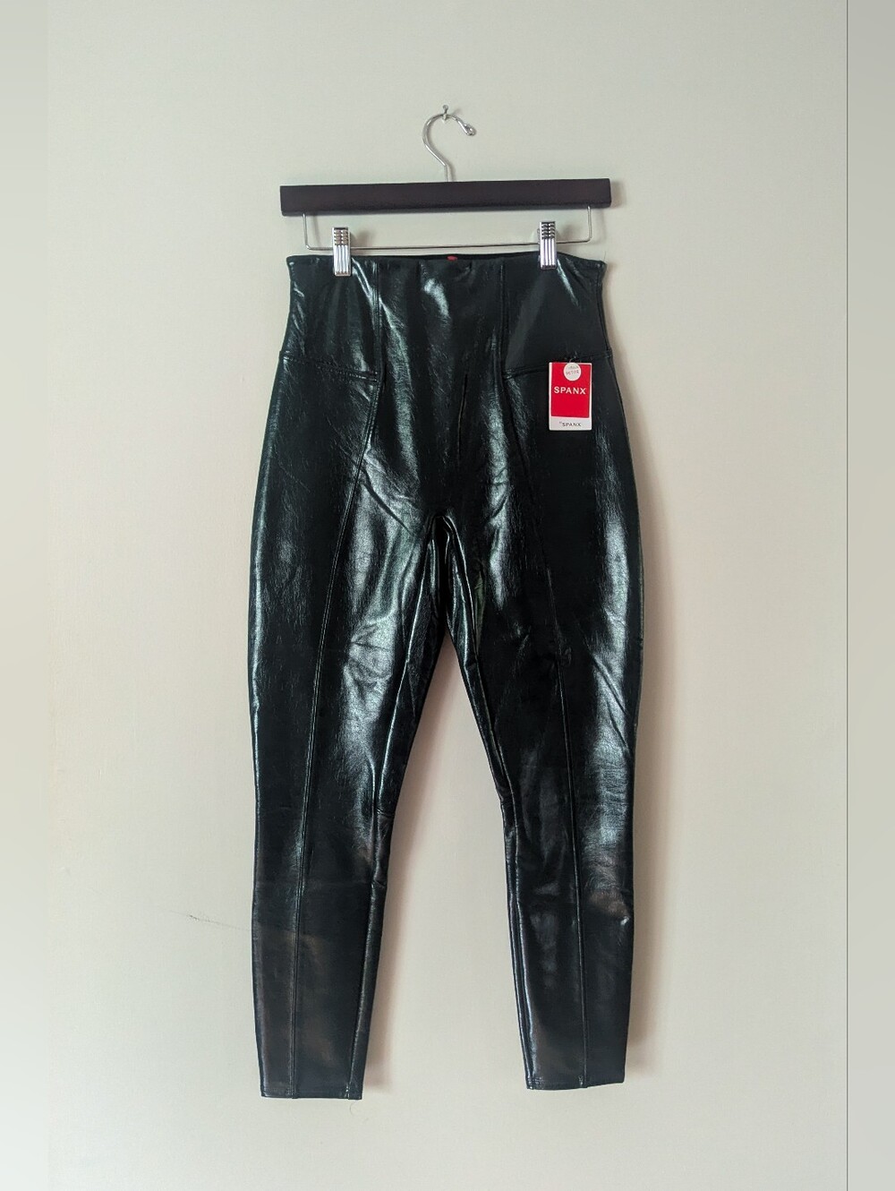 Spanx Deep Green Faux Leather Leggings